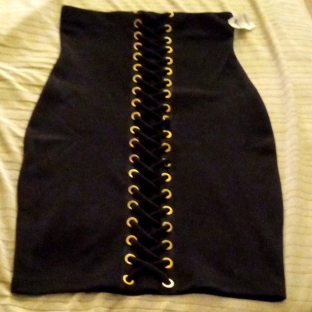 Have Black Strapless Dress with Gold Accents